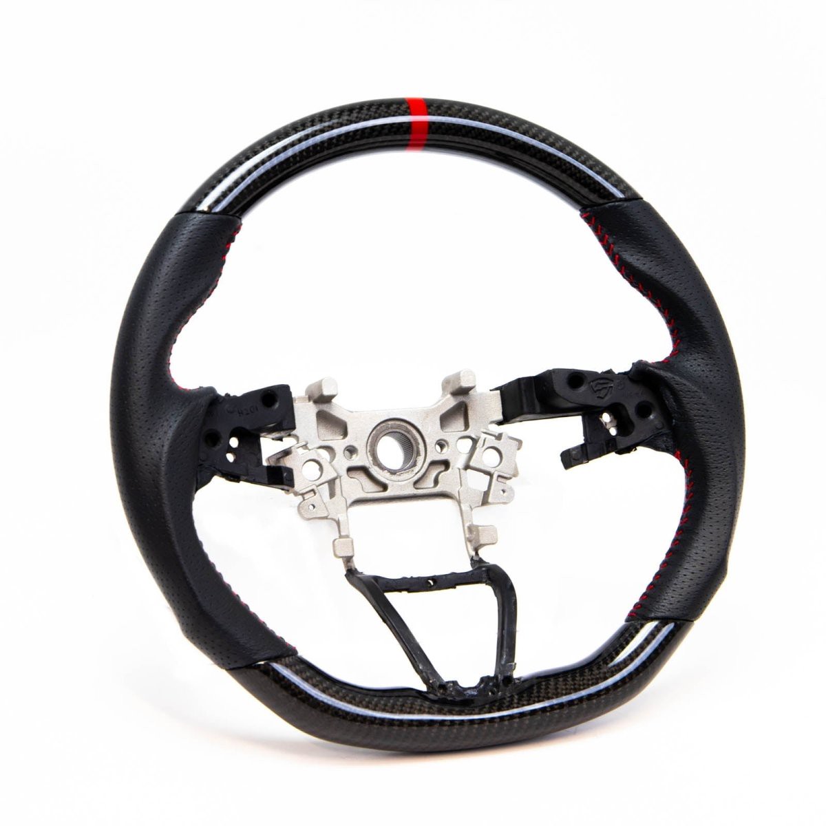 PRL Motorsports Steering Wheel Carbon Fiber and Leather w/ Red Stripe and Red Stitching 2018-2022 Honda Accord