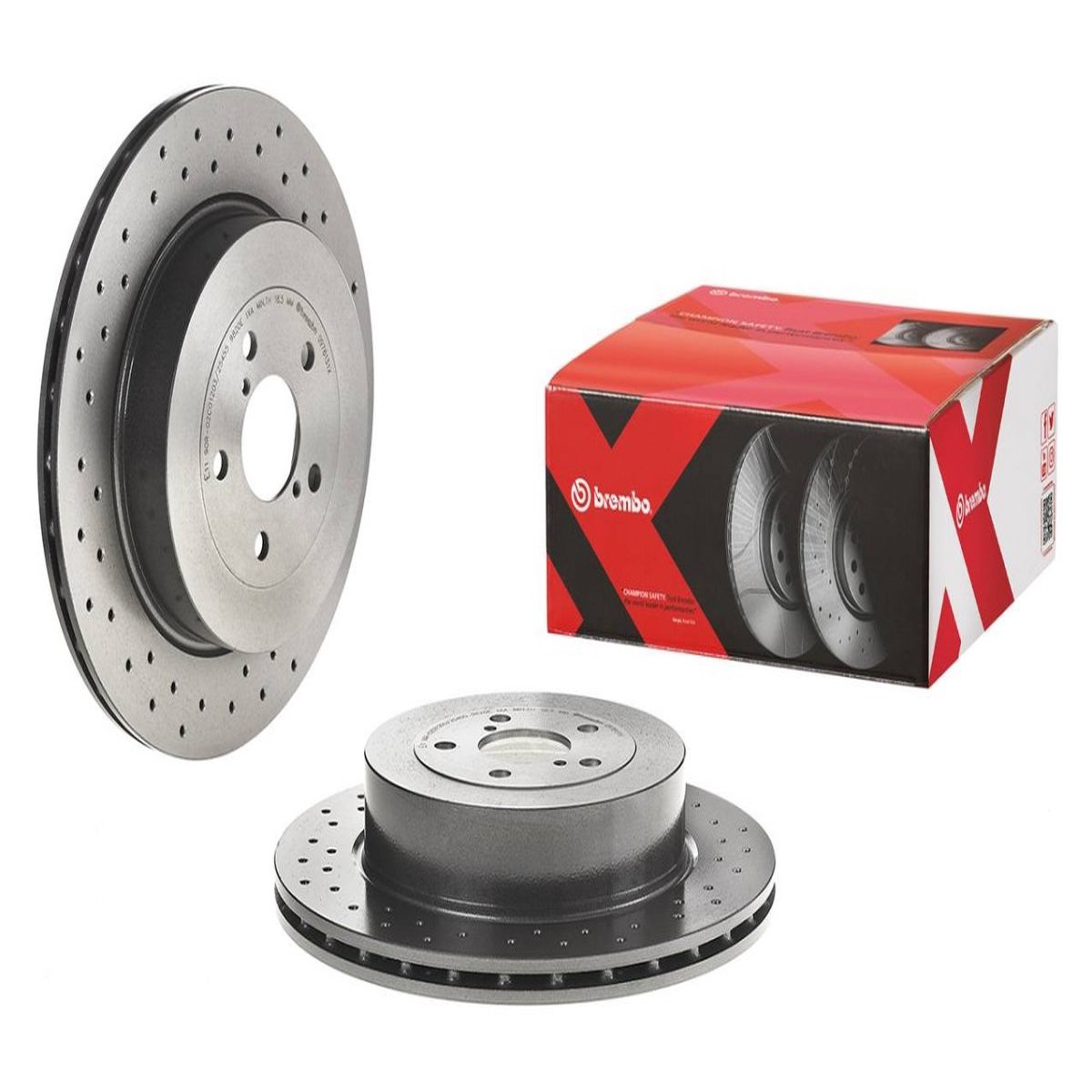 Brembo High Carbon Cast Iron Drilled Rear Vented Brake Rotor 2004 STI