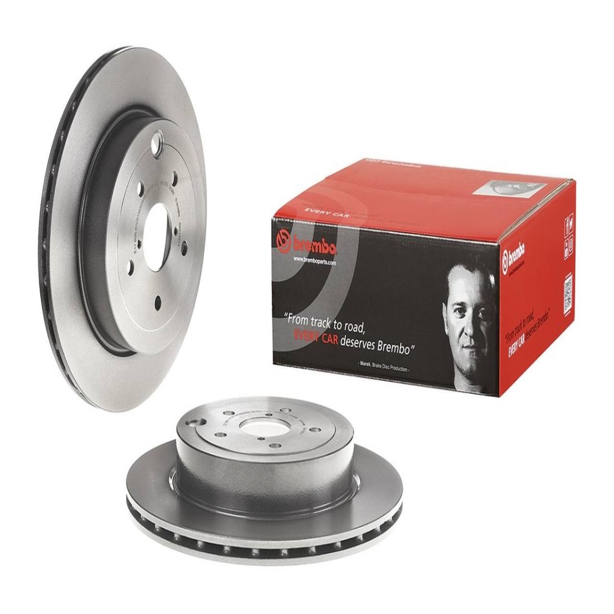 Brembo High Carbon Cast Iron Blank Rear Vented Brake Rotor 2008-2017 STI